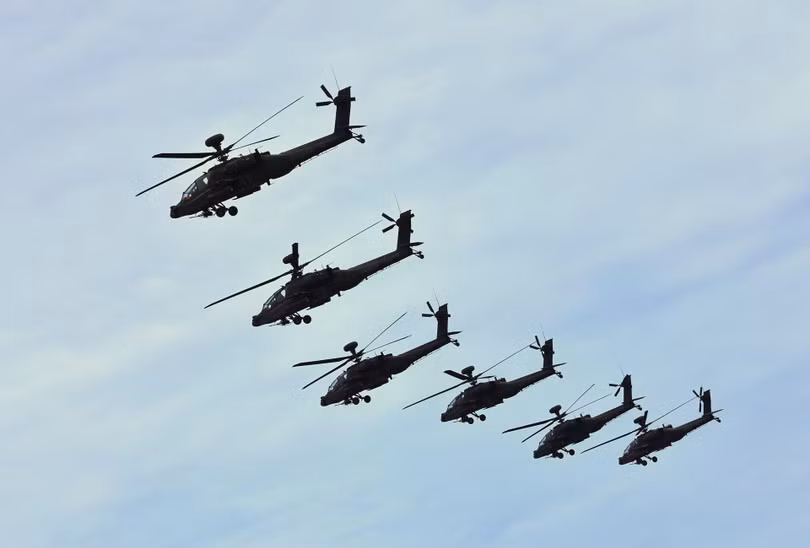 Trực thăng AH-64 Apache của quân đội Đài Loan tập trận (Ảnh: UDN). Trực thăng AH-64 Apache của quân đội Đài Loan tập trận (Ảnh: UDN).