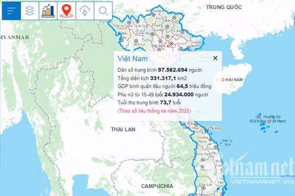 Người dùng có thể truy cập Hệ thống dữ liệu không gian dân số và phát triển tại địa chỉ http://gis.gso.gov.vn. Ảnh: Trọng Đạt
