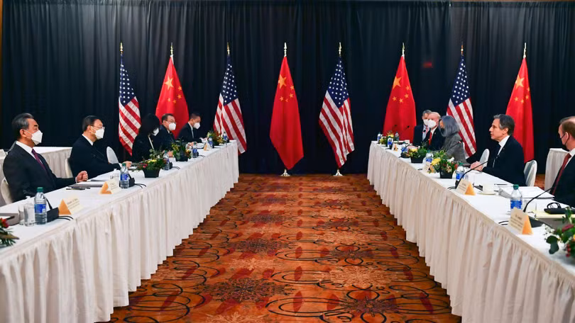 Đối thoại chiến lược cấp cao Mỹ - Trung lần đầu tiên dưới thời Tổng thống Joe Biden đã kết thúc mà không đạt được kết quả gì (Ảnh: AP).