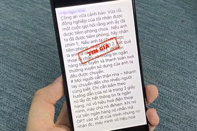 Nội dung được đề cập trong tin giả.