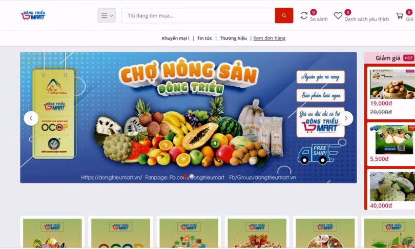 TX Đông Triều xây dựng trang dongtrieumart.vn để đưa nông sản lên sàn thương mại điện tử địa phương.