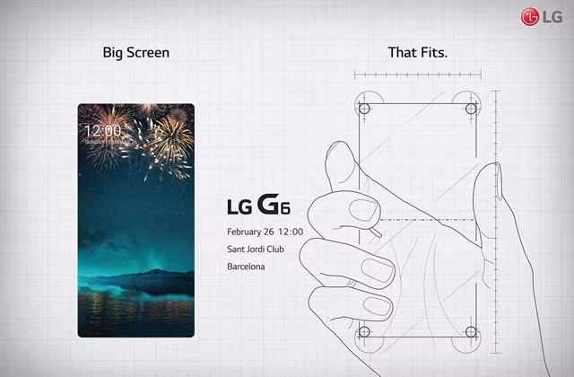 Hình ảnh được xem là bằng chứng cho thấy chiếc LG G6 có thiết kế viền màn hình siêu mỏng.