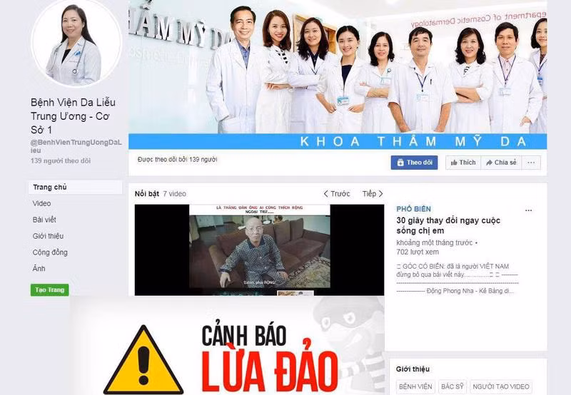 Quảng cáo mạo danh Bệnh viện Da liễu Trung ương Quảng cáo mạo danh Bệnh viện Da liễu Trung ương