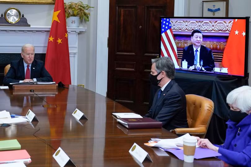 Phòng họp cuộc đối thoại trực tuyến phía Mỹ (Ảnh: Đông Phương). Phòng họp cuộc đối thoại trực tuyến phía Mỹ (Ảnh: Đông Phương).