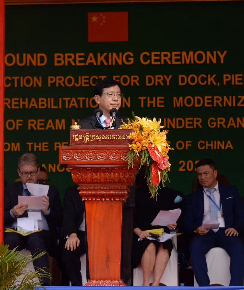 Đại sứ Trung Quốc Vương Văn Thiên phát biểu tại lễ động thổ.