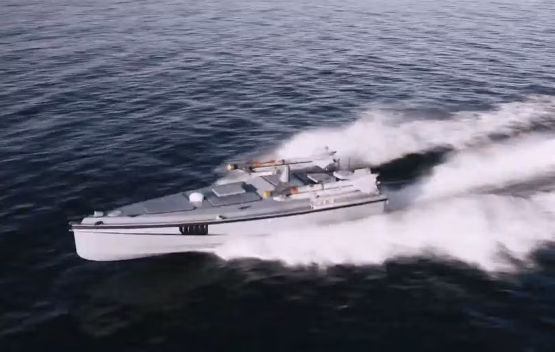Tàu không người lái Magura-7 của Ukraine mang tên lửa không đối không AIM-9 Sidewinder. Ảnh: Navalnews.