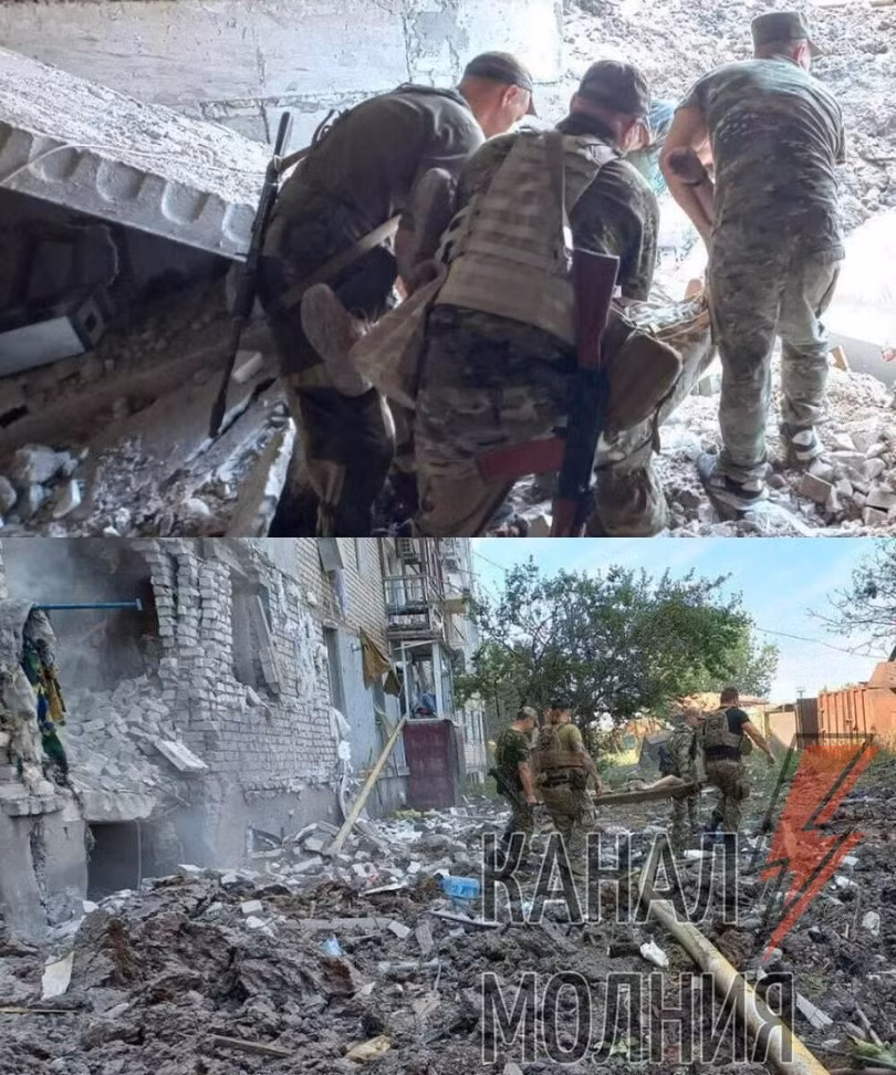 Trụ sở Wagner ở Popasna, Luhansk sau khi bị oanh kích (Ảnh: NYP).
