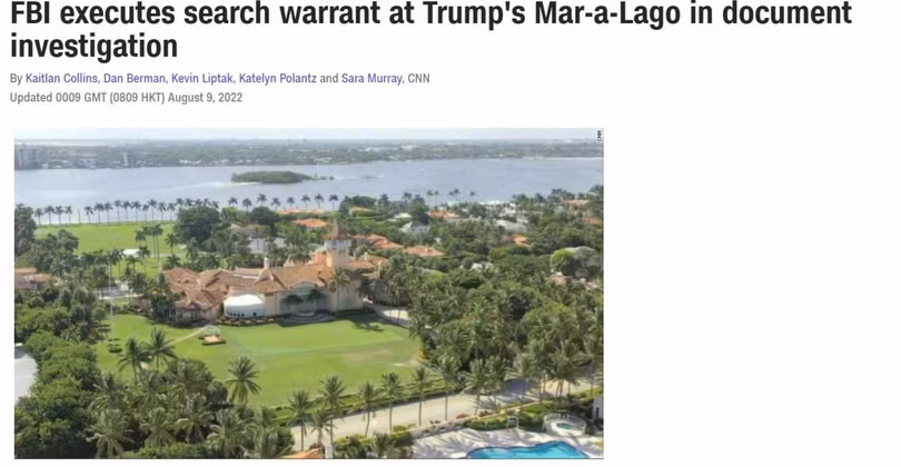 CNN đưa tin về vụ đột kích lục soát của FBI. CNN đưa tin về vụ đột kích lục soát của FBI.