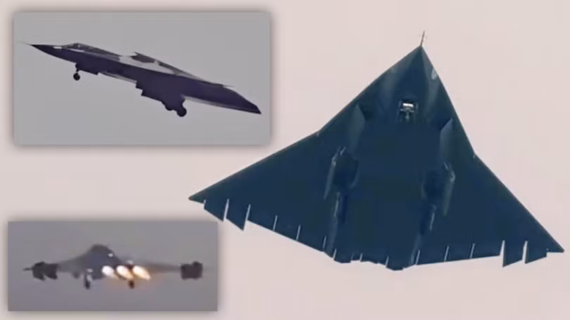 Một số bức ảnh chụp chiếc J-36 bay thử nghiệm lần thứ hai hôm 17/3. Ảnh: TheWarzone.
