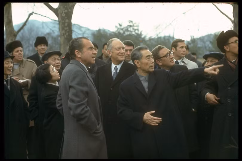 Kissinger tháp tùng Tổng thống Nixon thăm Trung Quốc lần đầu tháng 2/1972 (Ảnh: VCG). Kissinger tháp tùng Tổng thống Nixon thăm Trung Quốc lần đầu tháng 2/1972 (Ảnh: VCG).