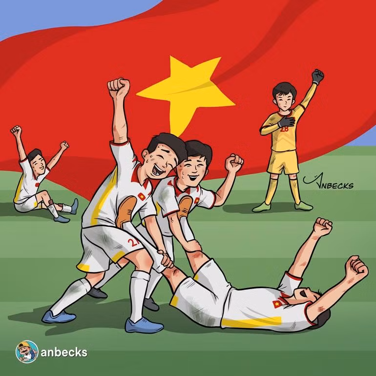 Chiến thắng đến từ sự nỗ lực và kiên cường của các cầu thủ trẻ (Ảnh: Anbecks).