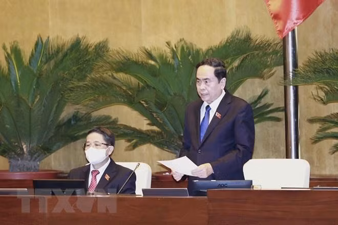 Phó Chủ tịch Thường trực Quốc hội Trần Thanh Mẫn phát biểu. (Ảnh: Thống Nhất/TTXVN)
