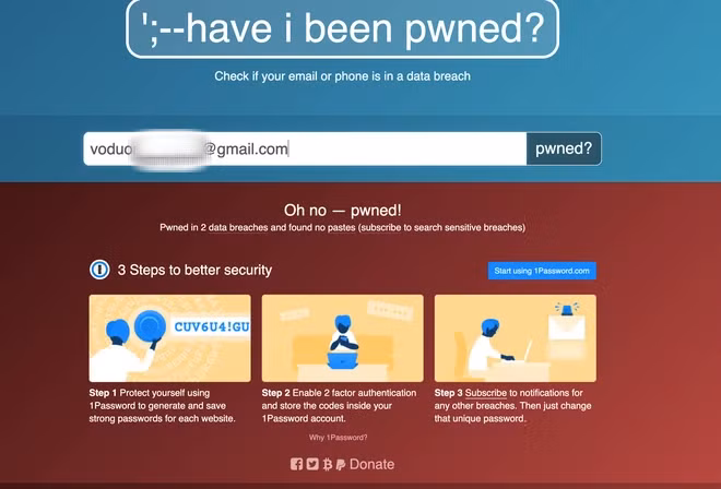 Giao diện của HaveIBeenPwned (HIBP) 2 cách để kiểm tra xem bạn có bị lộ thông tin cá nhân trên Internet hay không? - Ảnh 6.