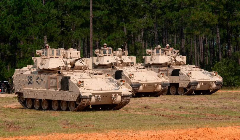 Bradley IFV cho Ukraine. Ảnh: Bộ Quốc phòng Mỹ