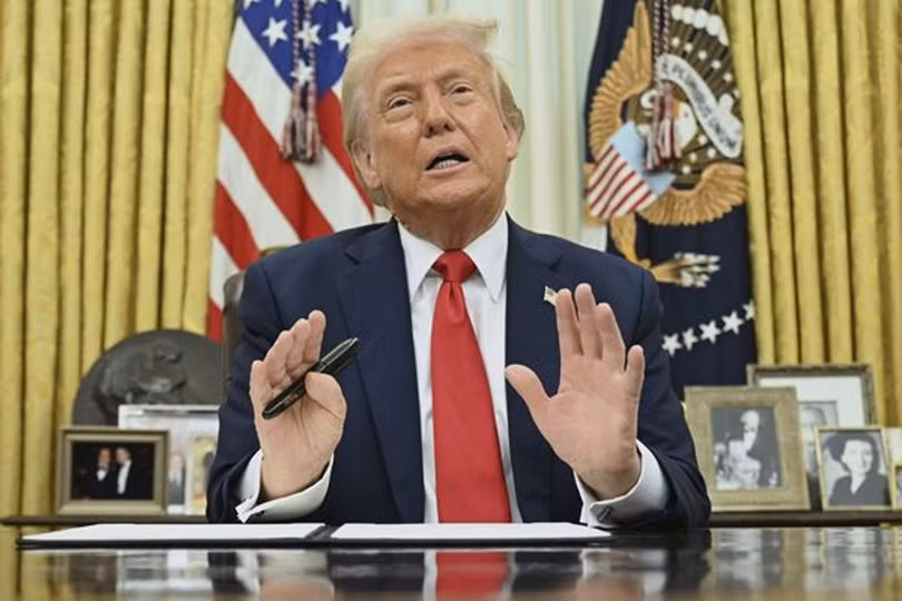 Ngày 31/3, tại Nhà Trắng, Tổng thống Trump tiết lộ vẫn liên lạc với nhà lãnh đạo Triều Tiên. Ảnh: Yonhap.