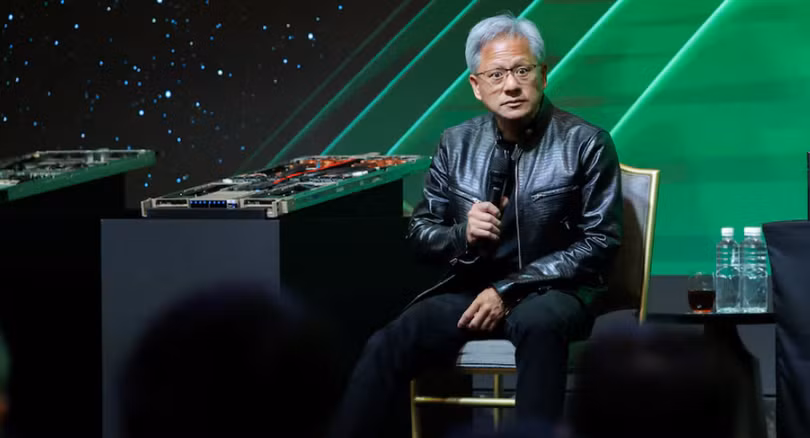 Giám đốc điều hành Nvidia Jensen Huang tham dự một sự kiện tại diễn đàn COMPUTEX ở Đài Bắc, Đài Loan. Ảnh: Reuters.