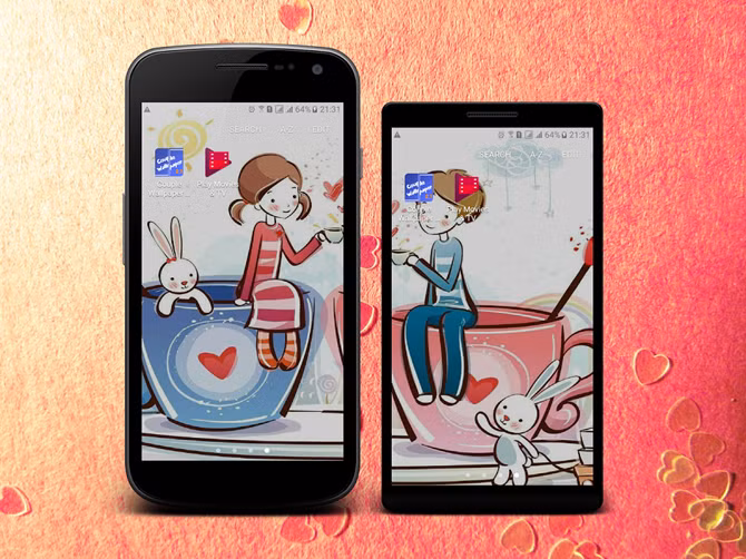 Tạo hình nền đôi nhân dịp Lễ Tình Yêu - Valent