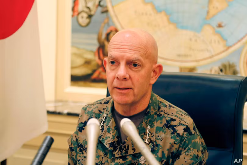 Đô đốc David Berger: lực lượng Thủy quân Lục chiến Mỹ cần được triển khai ra phía trước để răn đe Trung Quốc (Ảnh: AP).
