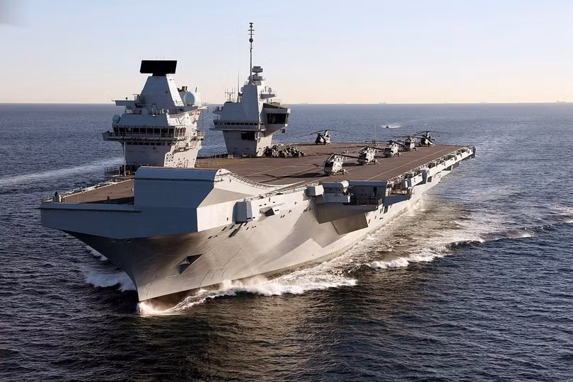 Tàu sân bay Queen Elizabeth của Anh tuần tra trên Tây Thái Bình Dương, gần Trung Quốc (Ảnh: Dwnews). Tàu sân bay Queen Elizabeth của Anh tuần tra trên Tây Thái Bình Dương, gần Trung Quốc (Ảnh: Dwnews).