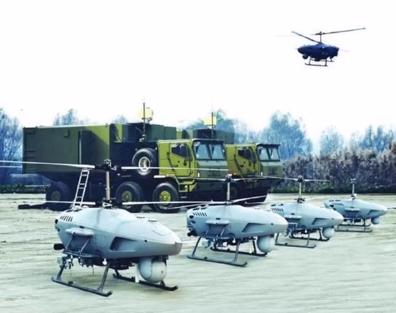 Một phi đội UAV trực thăng CR-500 Golden Eagle trang bị cho Lục quân PLA (Ảnh: Sunnews).
