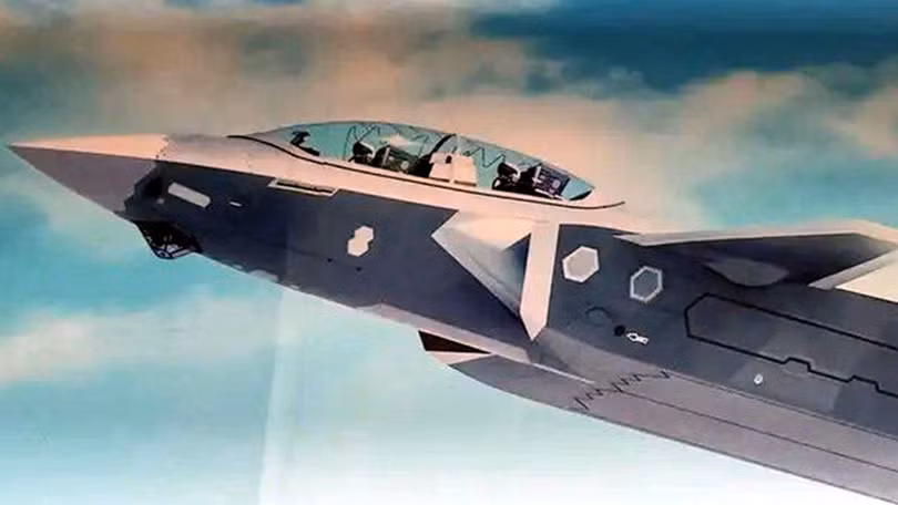 Phần đầu chiếc J-20 phiên bản hai chỗ ngồi (Ảnh: Dwnews). Phần đầu chiếc J-20 phiên bản hai chỗ ngồi (Ảnh: Dwnews).