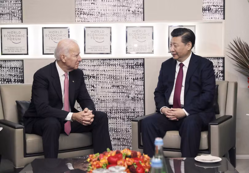 Nfays 17/1/2017, Chủ tịch Trung Quốc Tập Cận Bình gặp Phó Tổng thống Mỹ Joe Biden tại Davos, Thụy Sĩ (Ảnh: Tân Hoa xã). Nfays 17/1/2017, Chủ tịch Trung Quốc Tập Cận Bình gặp Phó Tổng thống Mỹ Joe Biden tại Davos, Thụy Sĩ (Ảnh: Tân Hoa xã).