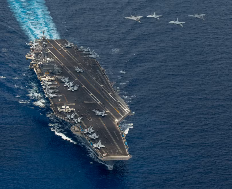 Cụm tác chiến tàu sân bay Carl Vinson của Mỹ đang tuần tra thực thi tự do hàng hải ở Biển Đông từ ngày 18/2/2017