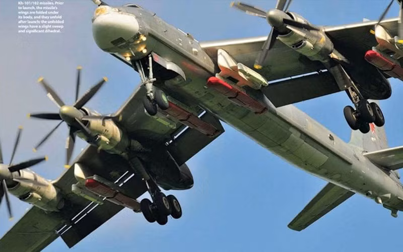 Máy bay ném bom chiến lược Tu-95S Nga trang bị tên lửa hành trình tầm xa Kh-101