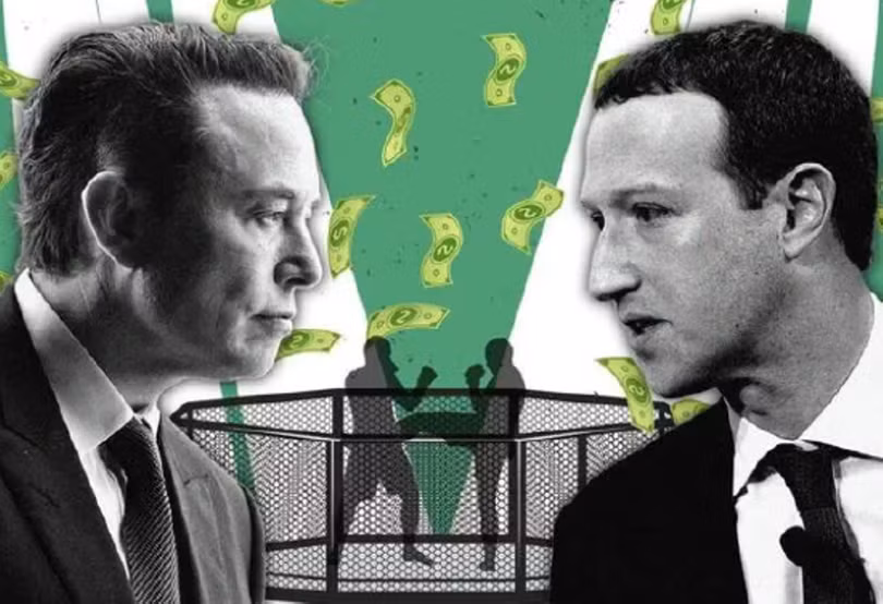 Cộng đồng mạng đang nóng lòng mong diễn ra trận tỉ thí trong lồng giữa hai đại gia công nghệ Elon Musk và Mark Zuckerberg (Ảnh: CNBeta)