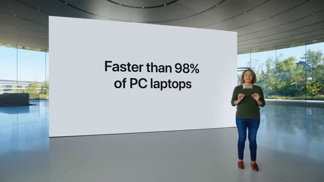 Apple tự tin tuyên bố MacBook Air nhanh hơn 98% các mẫu laptop bán ra trong năm nay, nhưng không đưa ra bằng chứng để chứng minh điều này Apple tự tin tuyên bố MacBook Air nhanh hơn 98% các mẫu laptop bán ra trong năm nay, nhưng không đưa ra bằng chứng để chứng minh điều này