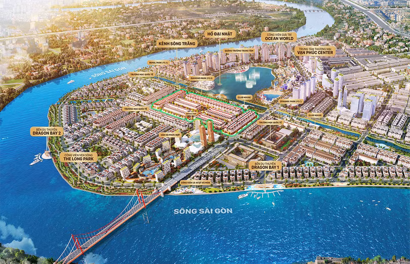 Sunlake Villas là phân khu đắc địa, trung tâm Van Phuc City