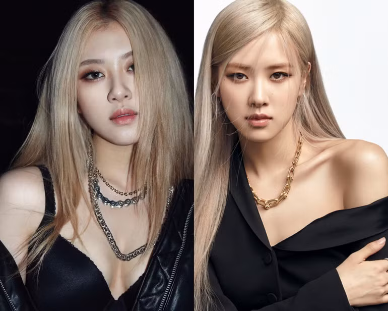 Allissa Shin (trái) có gương mặt và ngoại hình giống với nữ ca sĩ Rosé của nhóm nhạc Blackpink (phải) (Ảnh: NME). Allissa Shin (trái) có gương mặt và ngoại hình giống với nữ ca sĩ Rosé của nhóm nhạc Blackpink (phải) (Ảnh: NME).