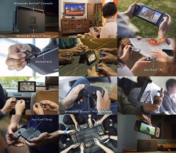 Hình ảnh quảng bá máy chơi game Nintendo Switch.