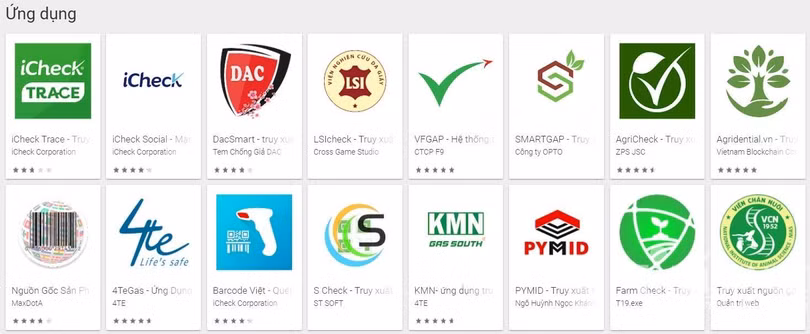 Khi tra trên các kho ứng dụng, có thể dễ dàng tìm ra rất nhiều app truy xuất nguồn gốc khác nhau. Điều này khiến người nông dân gặp khó trong việc chọn lựa cho mình một giải pháp phù hợp. Khi tra trên các kho ứng dụng, có thể dễ dàng tìm ra rất nhiều app truy xuất nguồn gốc khác nhau. Điều này khiến người nông dân gặp khó trong việc chọn lựa cho mình một giải pháp phù hợp.