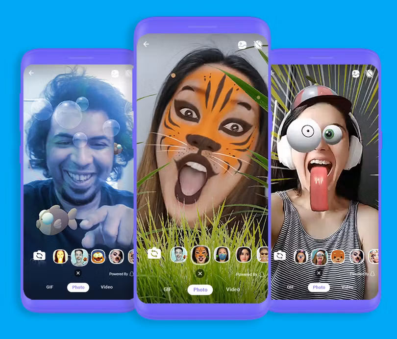 Công cụ Viber Lenses giúp người dùng trải nghiệm nhiều hiệu ứng thú vị.