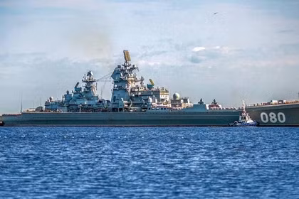 Tàu tuần dương hạt nhân Admiral Nakhimov của Nga sau đợt thử nghiệm trên biển mới nhất. Ảnh: MW.