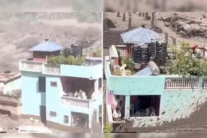 Ngôi nhà trụ vững một cách kỳ diệu giữa dòng lũ ở Nepal