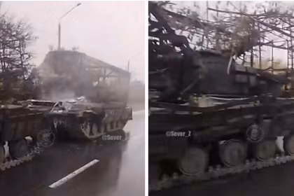 Xe tăng T-64 của Ukraine bị phá hủy trên chiến tuyến. Ảnh: MW.