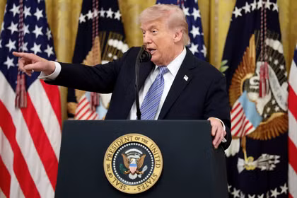 Tổng thống Donald Trump phát biểu tại hội nghị thượng đỉnh dành cho doanh nghiệp nhỏ ở Phòng Đông của Nhà Trắng hôm 4/5. Ảnh: Getty.