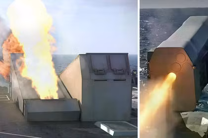 Bệ phóng tên lửa trên boong (trái) và RTX (phải). Ảnh: BAE Systems.