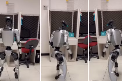 Hành vi "nổi loạn" lan truyền trên mạng của robot hình người là một phần của cuộc trình diễn đã được lên kế hoạch. Ảnh: IE.