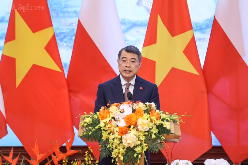 Thủ tướng Lê Minh Hưng phát biểu sau hội đàm. Ảnh: VGP.
