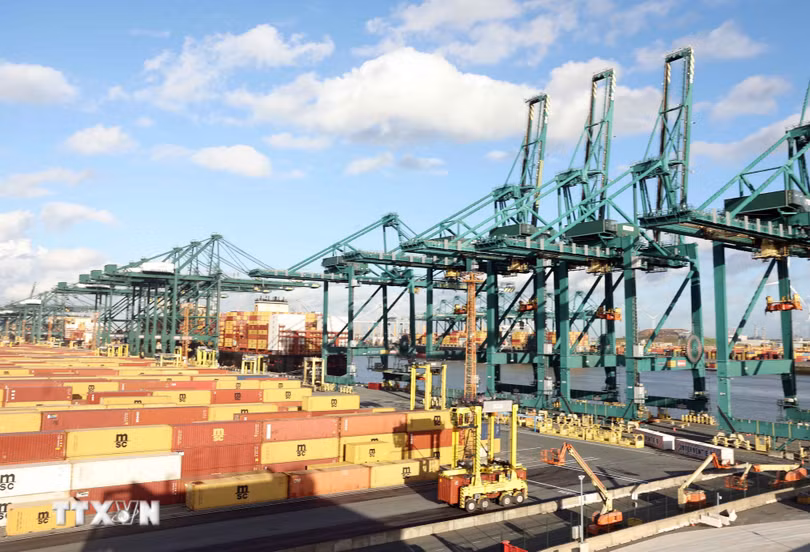Cảng Antwerp - Bruges là cảng biển lớn thứ hai tại châu Âu. Ảnh: TTXVN.