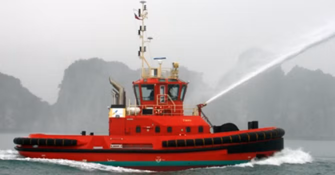 Tàu kéo đẩy - sản phẩm xuất khẩu có giá trị cao của Đóng tàu Sông Cấm 