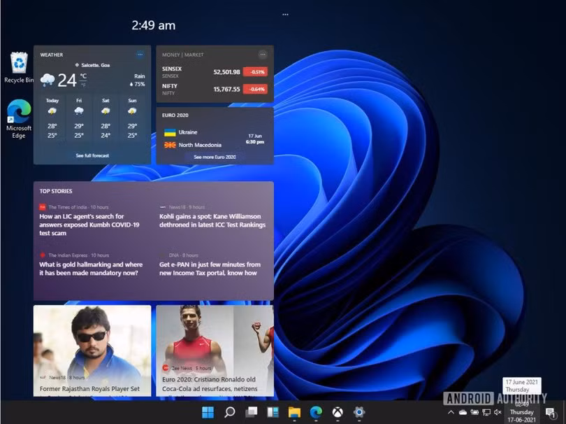 Widget sẽ quay trở lại và lợi hại hơn xưa trên Windows 11 (Ảnh: Android Authority) Widget sẽ quay trở lại và lợi hại hơn xưa trên Windows 11 (Ảnh: Android Authority)