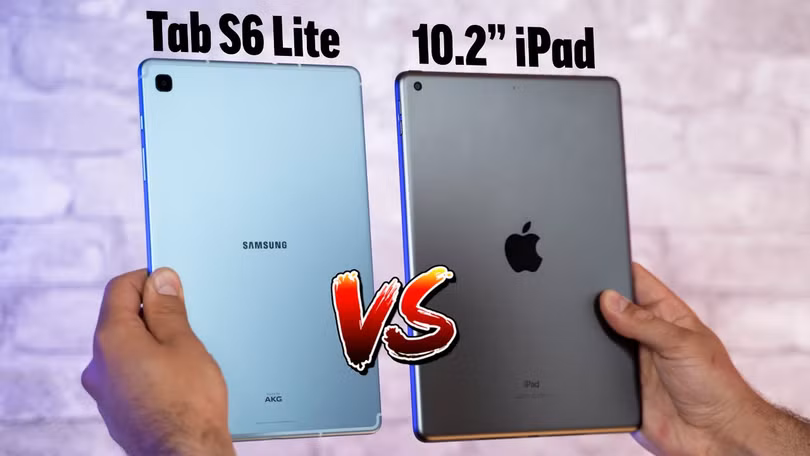 Giữa iPad 10.2 inch và Samsung Galaxy Tab S6 Lite nên chọn máy tính bảng nào (Ảnh: Youtube)