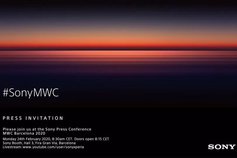 Thông báo của Sony về sự kiện ra của hãng tại triển lãm MWC 2020 (Ảnh: Phone Arena)