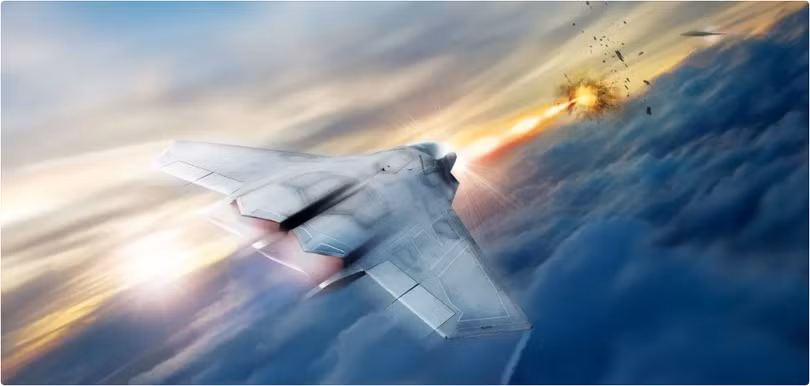 Concept art từ Lockheed Martin cho thấy vũ khí laser năng lượng cao sẽ được trang bị cho các máy bay chiến đấu thế hệ thứ sáu (Ảnh: The Drive) Concept art từ Lockheed Martin cho thấy vũ khí laser năng lượng cao sẽ được trang bị cho các máy bay chiến đấu thế hệ thứ sáu (Ảnh: The Drive)