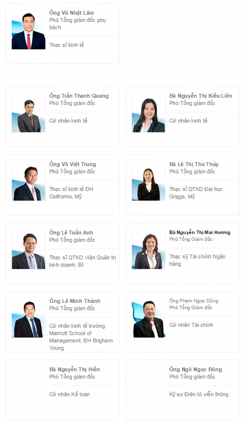 Ban lãnh đạo của OceanBank hiện tại.