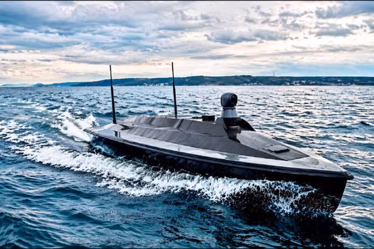 Xuồng không người lái Sargan-3000 của Ukraine được trình làng hồi tháng 4/2026. Ảnh: LTN.